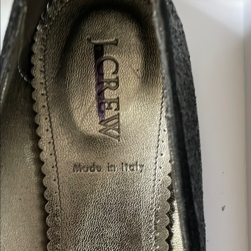 NEW J. CREW Black Glitter Sparkle BALLET Holiday Party FLATS Suede Bow Shoes 9.5 - Picture 3 of 4